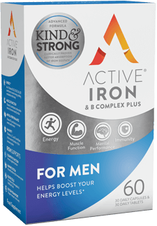 Active Iron and B vitamin complex plus for men - best multivitamin with iron and high dose B vitmains for men who exercise