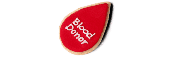 Cookie with text: Blood Donor