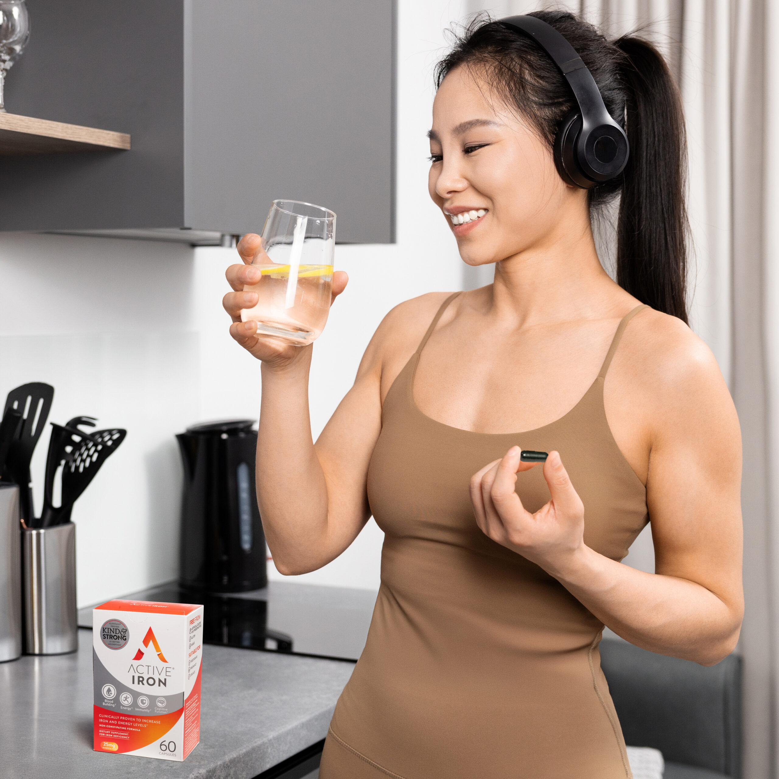 Healthy Lifestyle Woman Drinking Water with Lemon